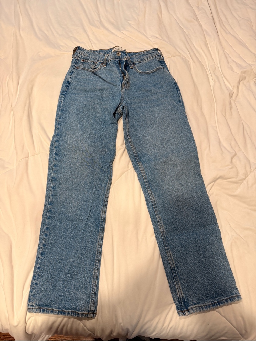 Abercrombie & Fitch Women's Straight Leg Jeans - Light Blue